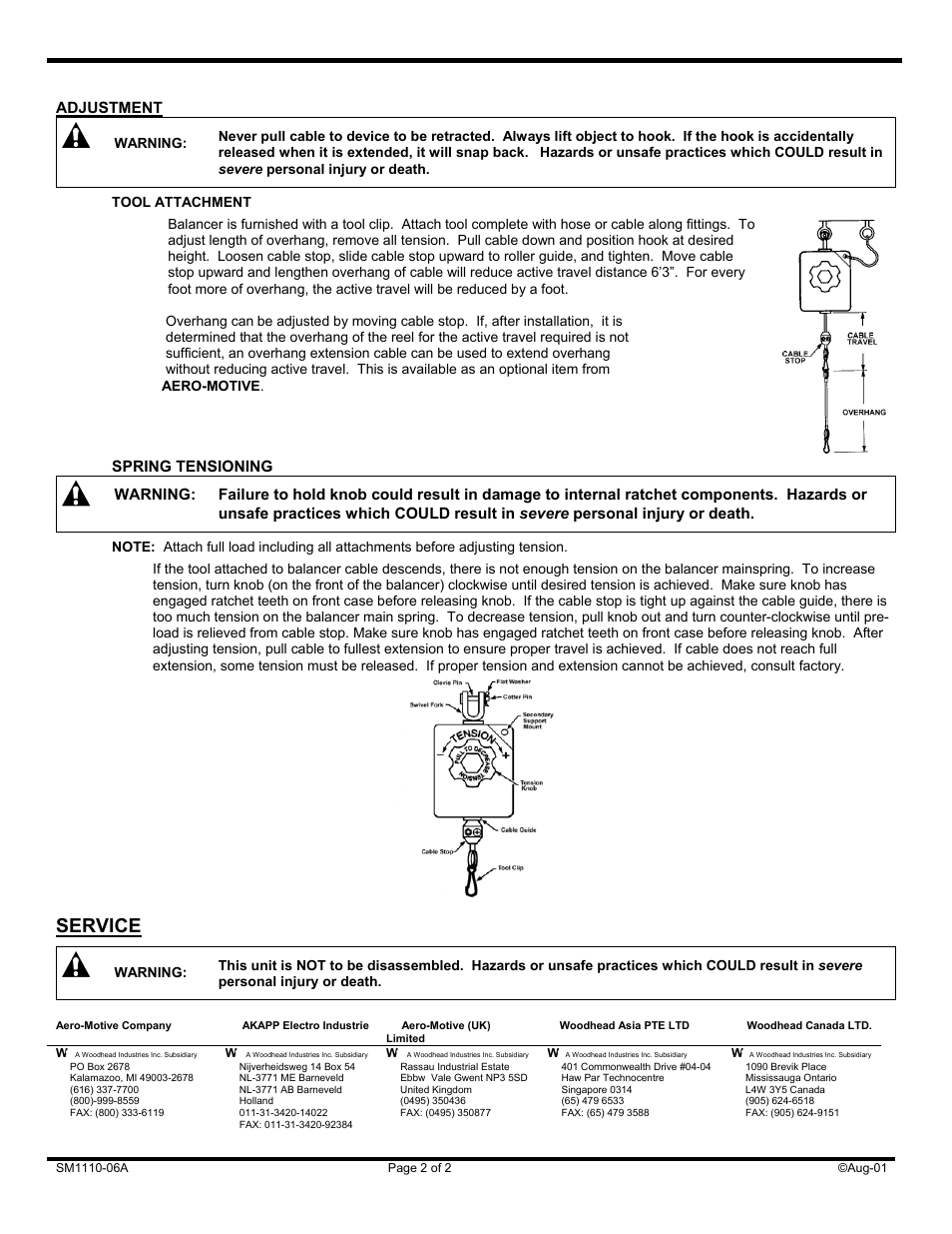 Service | Woodhead RB2 & RB4 SERIE User Manual | Page 2 / 2