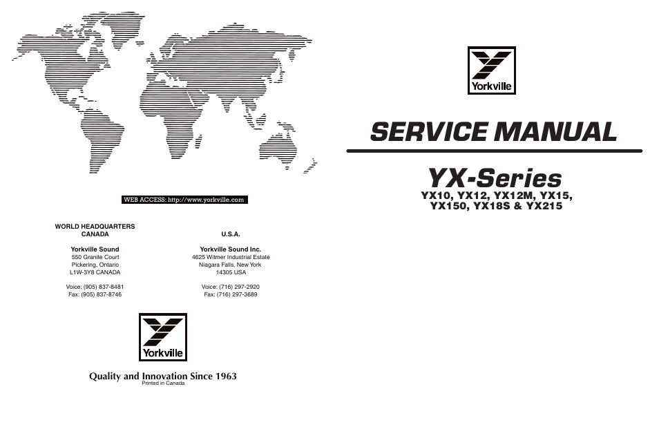 Yorkville YX15PC User Manual | 9 pages