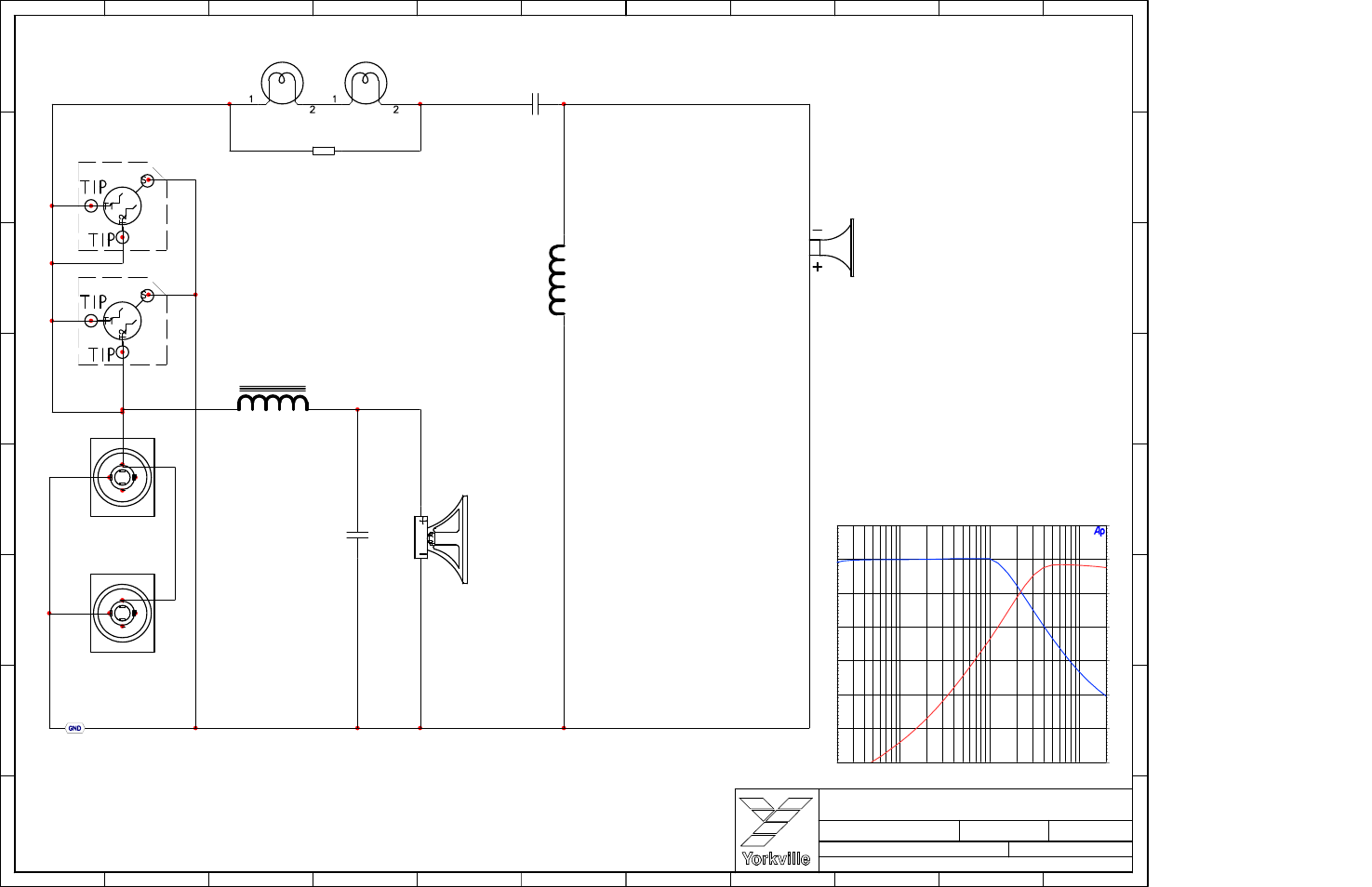 Schematic-yx10-xover, Yx10, 22r r1 | Woofer sp2 | Yorkville YX15PC User Manual | Page 3 / 9