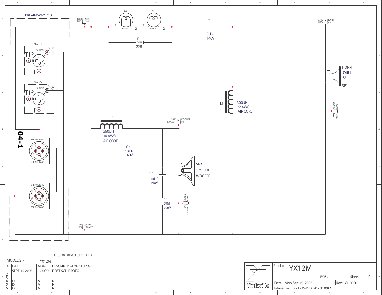 Schematic-yx12m-xover, Yx12m | Yorkville YX15PC User Manual | Page 5 / 9