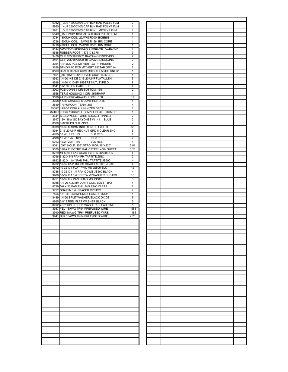 Current version, Parts list | Yorkville NX35-2 User Manual | Page 3 / 10