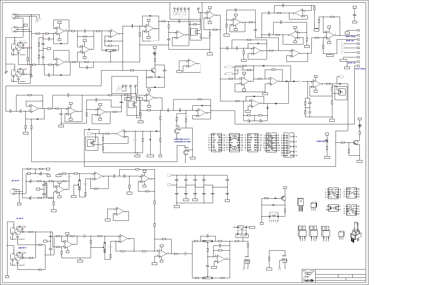 Schematic-m1231-nx750p 1/3, Main input, Nx750p | Bass, 2k5 notch, Master clip, Limiter, Mic gain, 8k notch 3k9 notch, Line gain | Yorkville NX750P-2 User Manual | Page 6 / 17