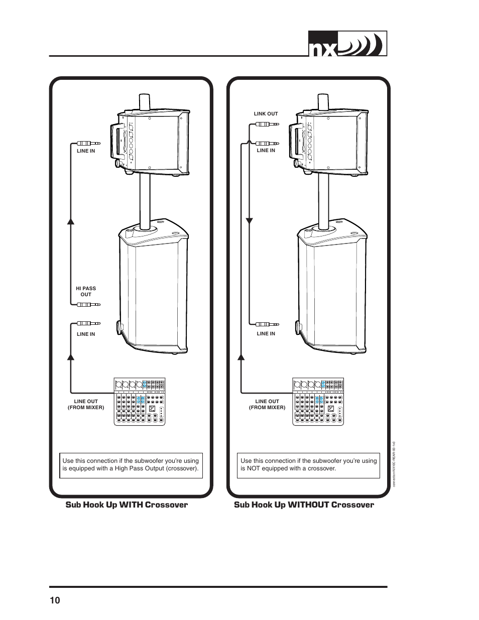 Hook up examples | Yorkville NX10C User Manual | Page 12 / 16