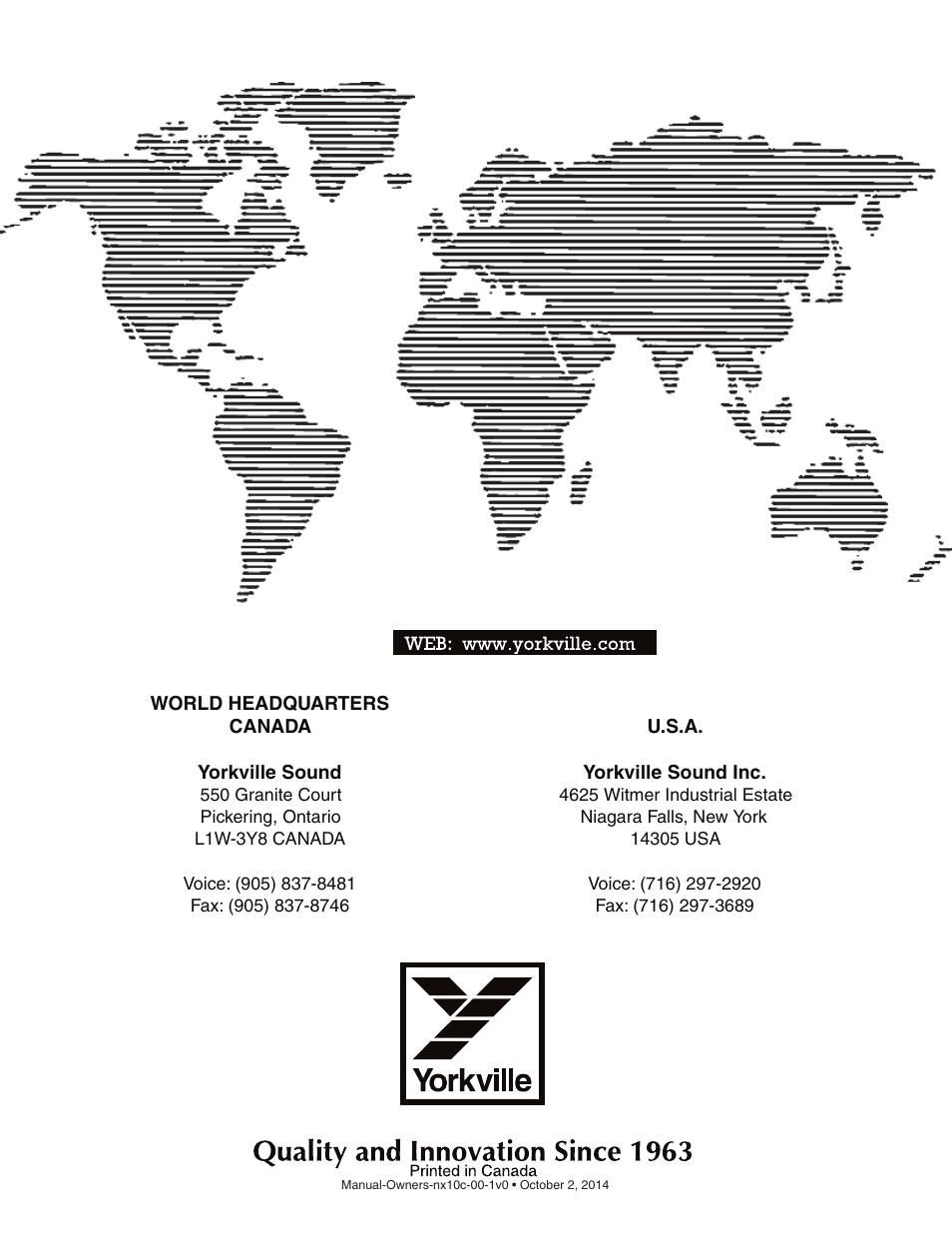 Yorkville NX10C User Manual | Page 16 / 16
