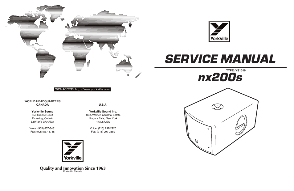 Yorkville NX200S User Manual | 7 pages
