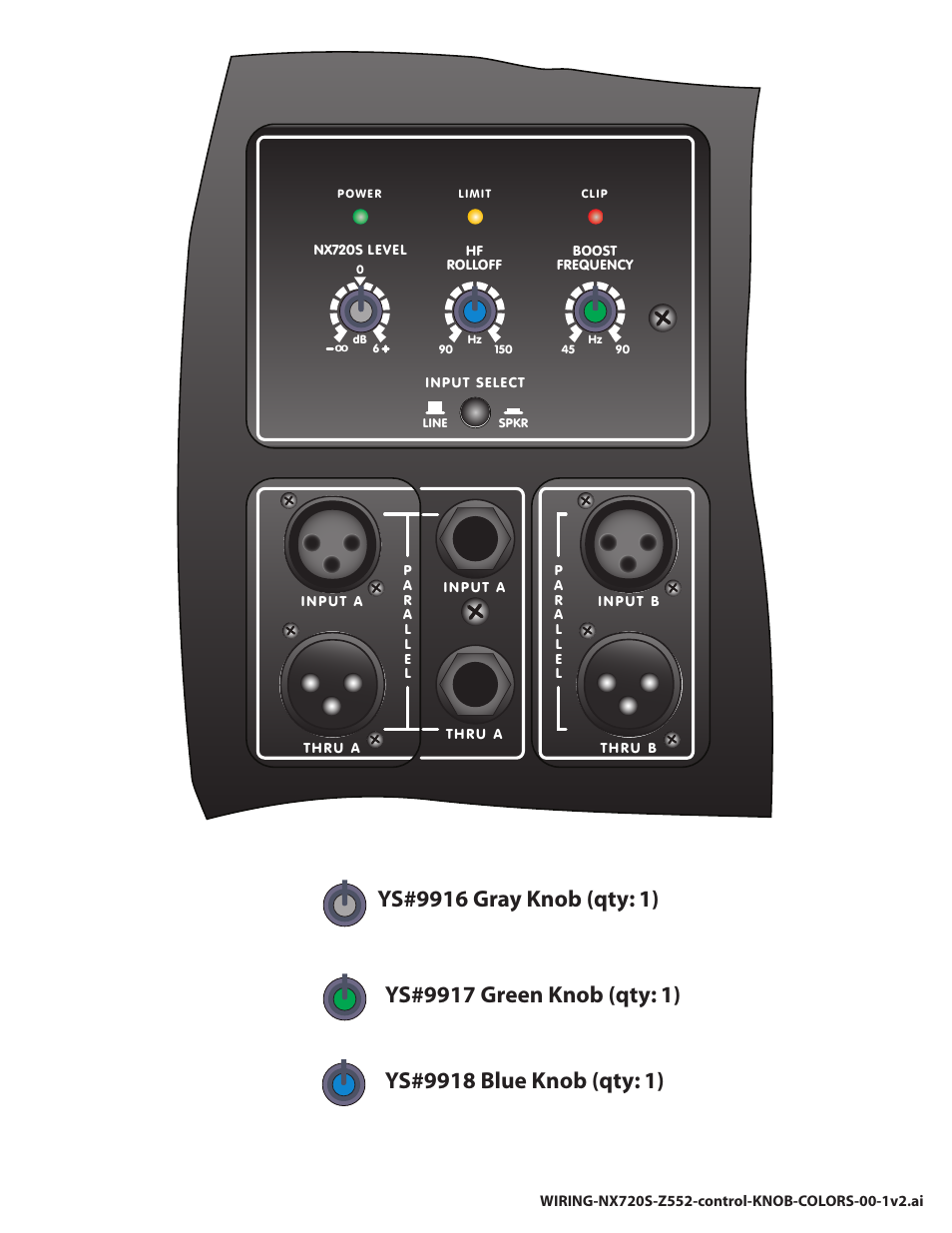 Wiring-nx720s-z552-control-knob-colors | Yorkville NX720S User Manual | Page 12 / 14