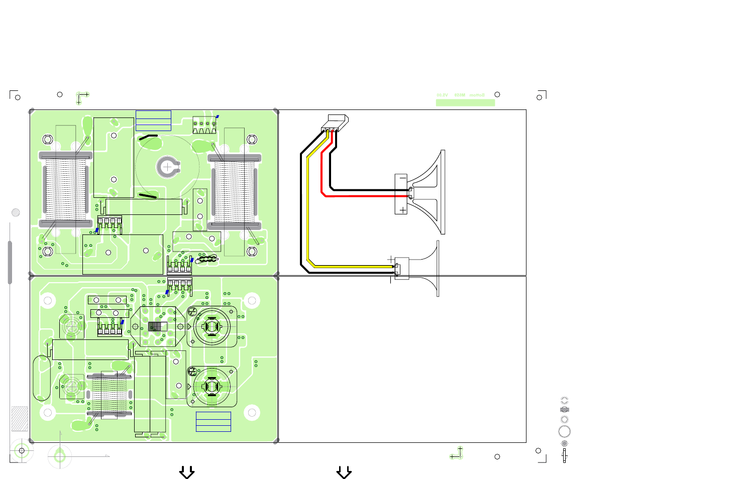 Layout-m659-e12-xover 1/4, Black yellow red, Black | See layout documentation, W 22r, W 8r2, 8r2 10.w | Yorkville E12 User Manual | Page 5 / 9