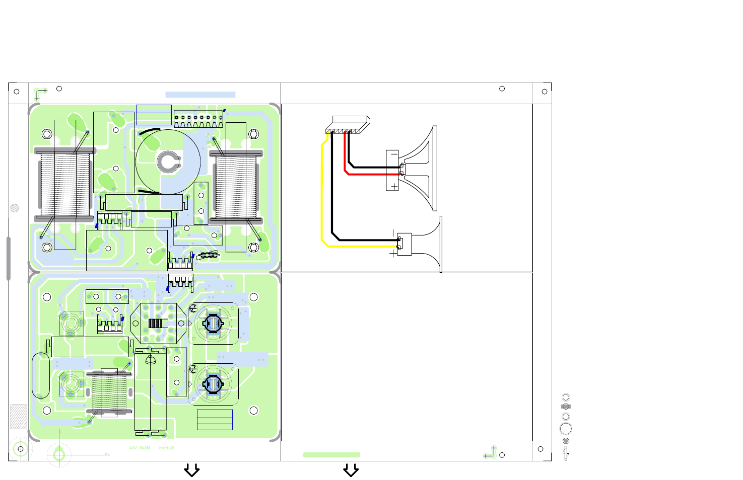 Layout-m649-e15-xover 1/2, Gp p, Black yellow red black | See layout documentation, W 22r, W 8r2 | Yorkville E15 User Manual | Page 5 / 6