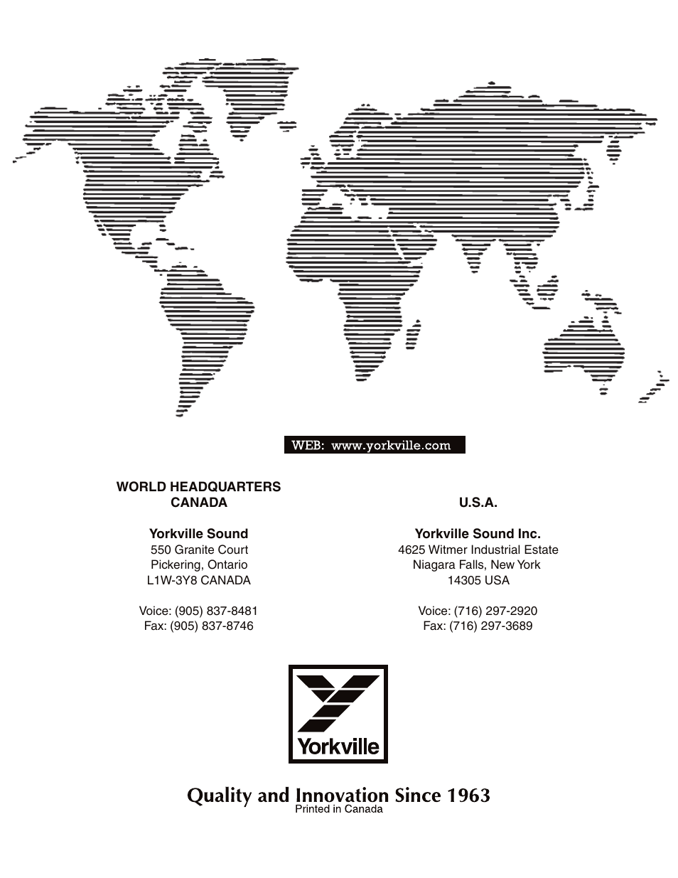 Yorkville E152 User Manual | Page 8 / 8