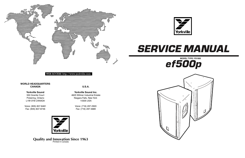 Yorkville EF500P User Manual | 19 pages