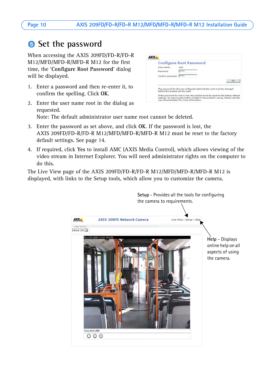 Set the password | Axis Communications AXIS MFD-R M12 User Manual | Page 10 / 75