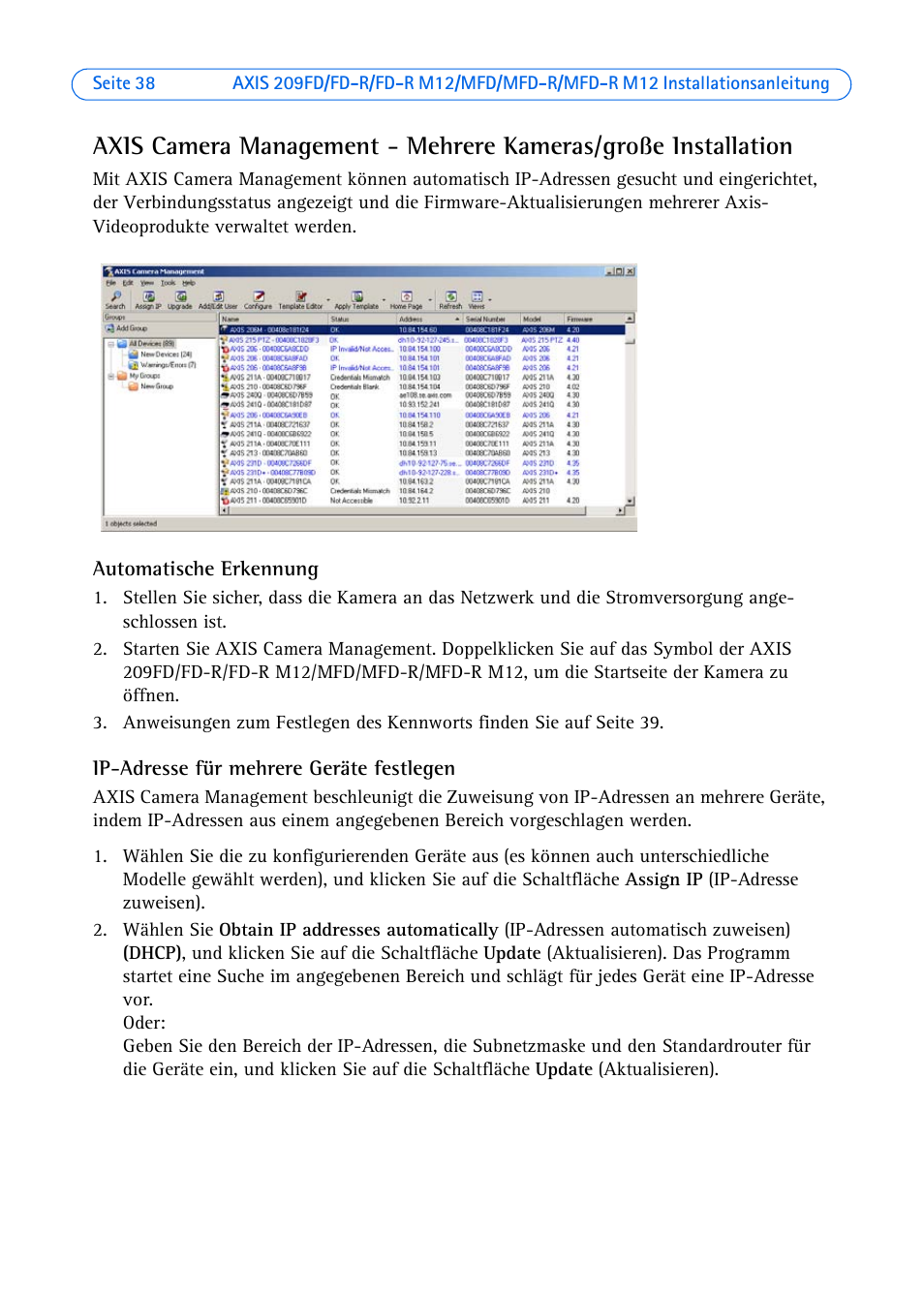 Axis Communications AXIS MFD-R M12 User Manual | Page 38 / 75