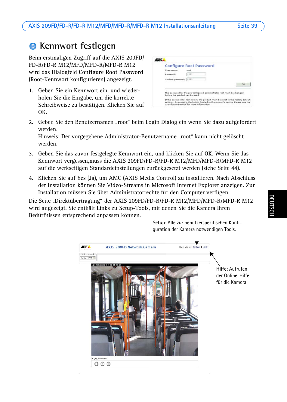 Kennwort festlegen, Seite 39), Auf seite 39) | Axis Communications AXIS MFD-R M12 User Manual | Page 39 / 75