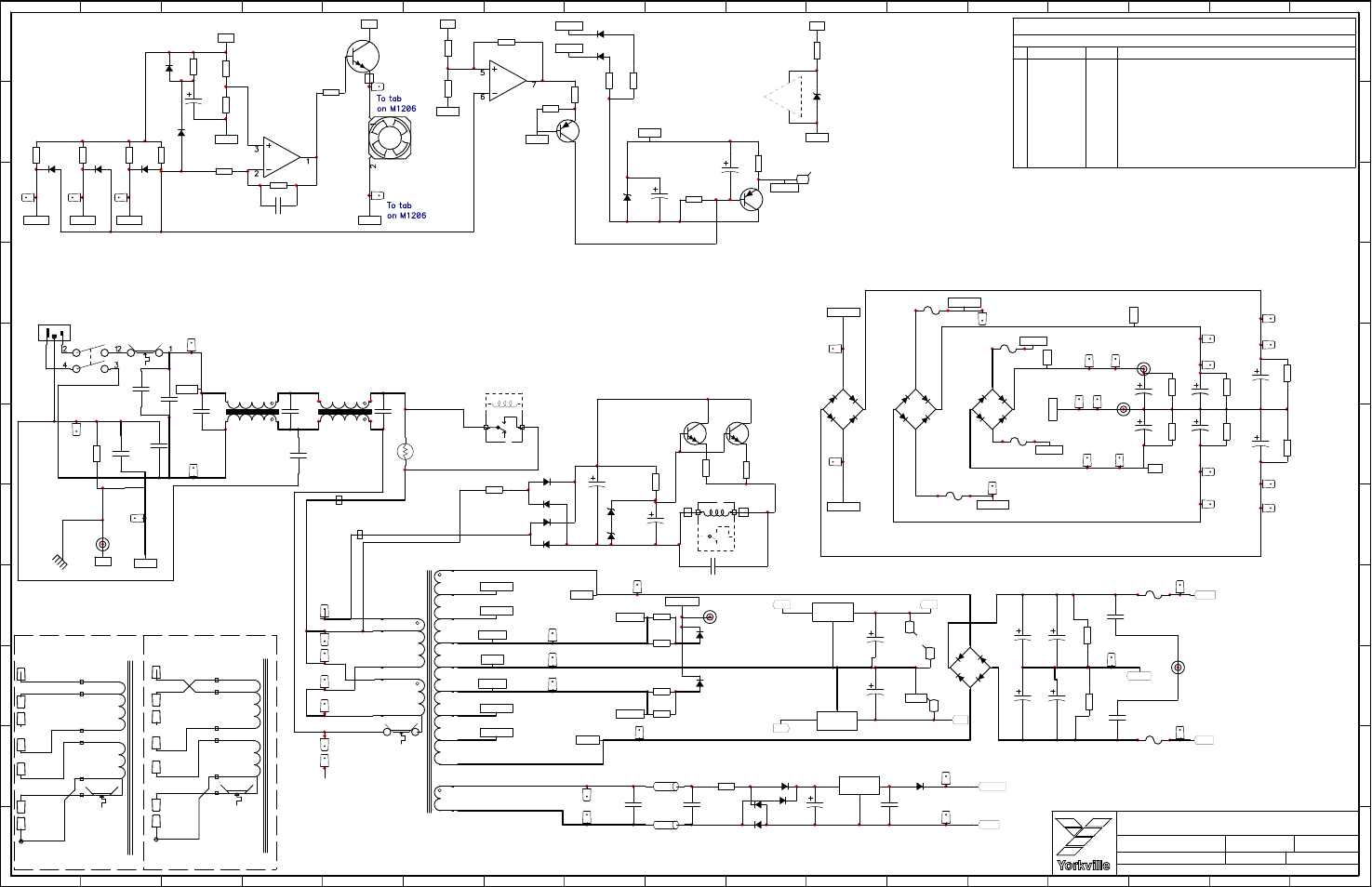 Schematic-m1209-ex2-pwrsupply, Excursion 2000, 230v | Ch1334u, Ce power supply 245v, Power supply, Ch1334u n.a. power supply | Yorkville EX2 User Manual | Page 14 / 30