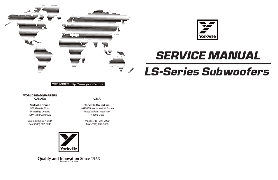 Yorkville LS2100P User Manual | 7 pages