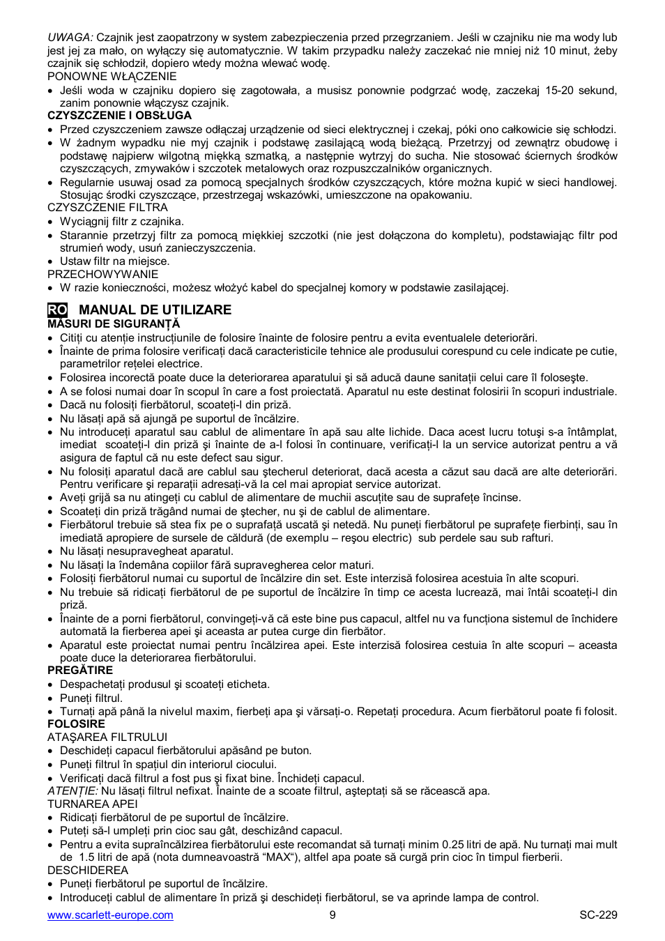 Scarlett SC-229 User Manual | Page 9 / 19