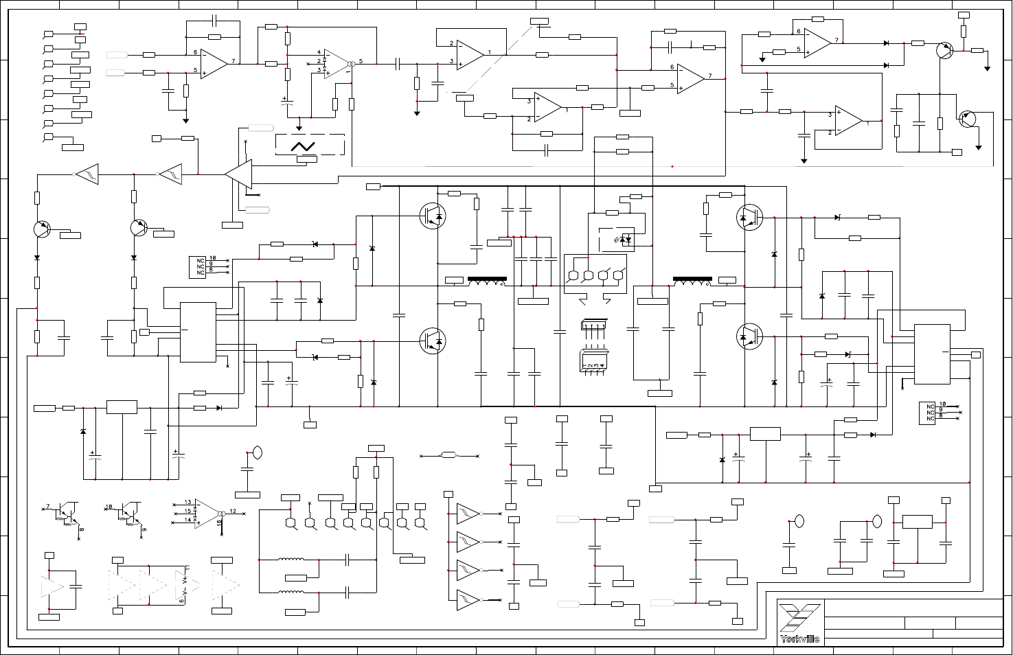 Schematic-m1545-psa2s-subwoofer 2/4, Psa2s, Limit | Woofer amp, Signal from input pcb, Err_out, Fback, 15v_mod, Aluminum spacers, Signal | Yorkville PSA2S User Manual | Page 10 / 14