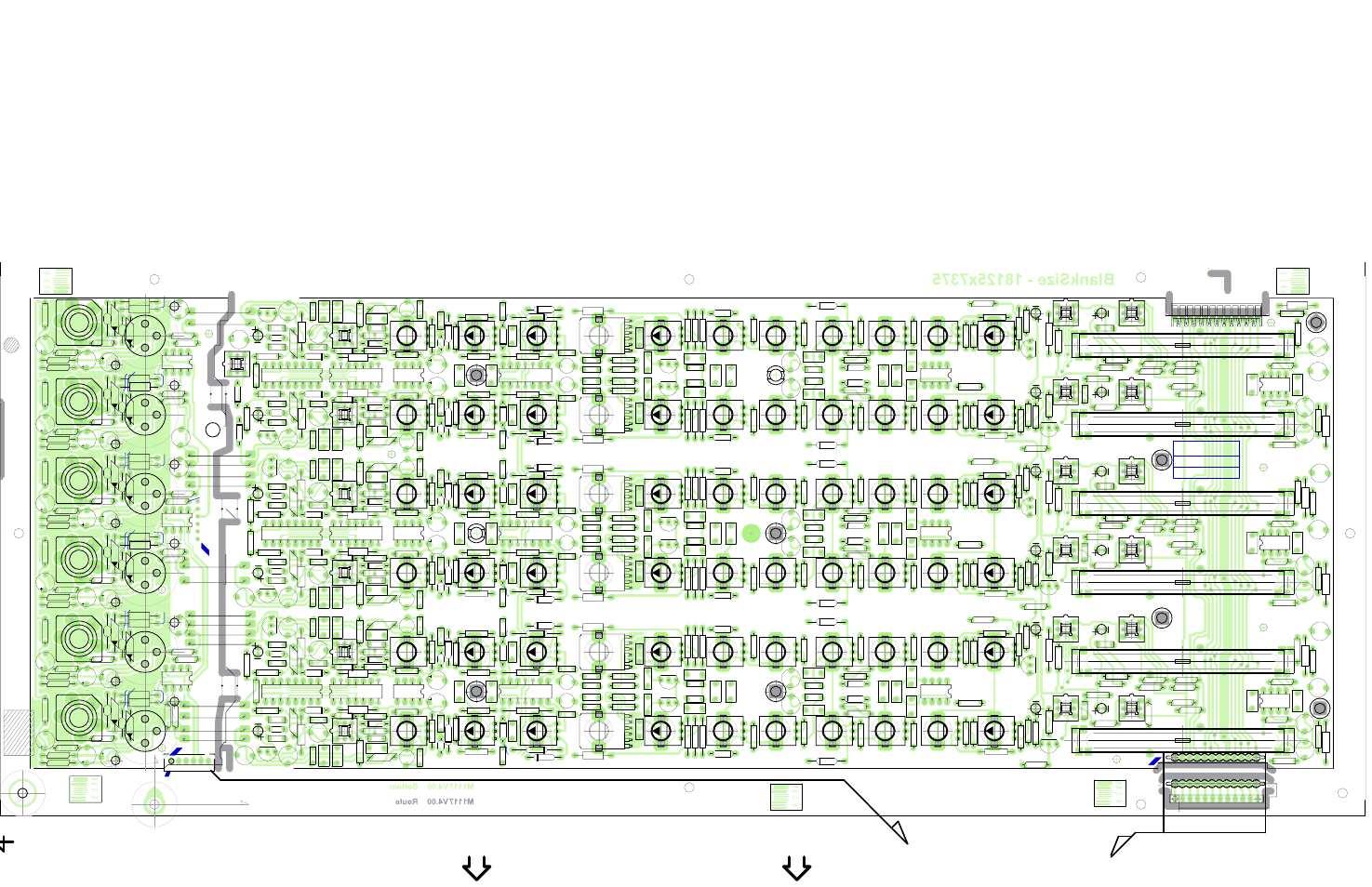 Layout-m1117-pm16-2-pm22-2-monochannels 1/2, Mid mon1 mon1 efx1 efx1 pan p an pan, Treble | Clinch origin, Insert origin, Gain aux aux, Pm16/22, V4.00 | Yorkville PowerMAX22-2 User Manual | Page 11 / 49