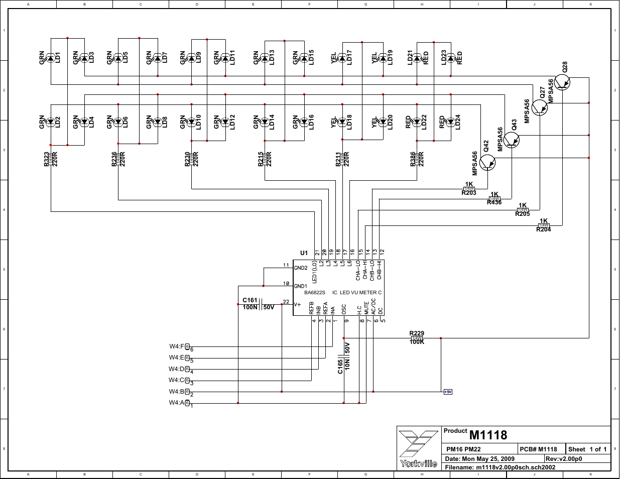 Schematic-m1118-pm16-2-pm22-2-vudisplay, M1118 | Yorkville PowerMAX22-2 User Manual | Page 13 / 49