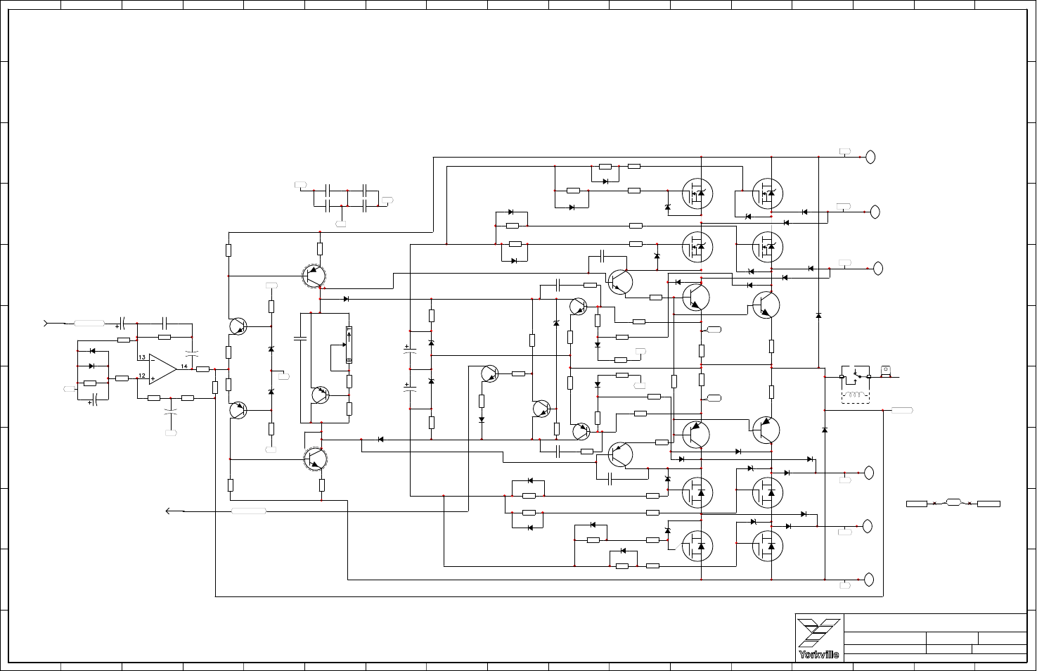 Schematic-m1124-pm16-2-pm22-2-pwramp 2/4, Pm16/22, Amp a | Yorkville PowerMAX22-2 User Manual | Page 27 / 49
