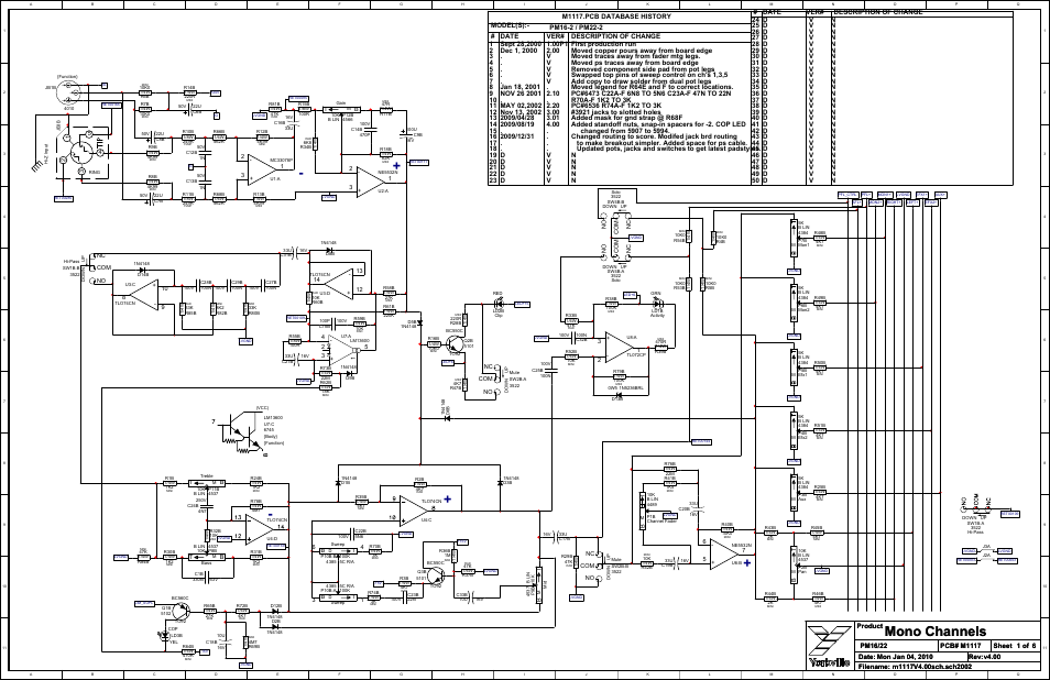 Schematic-m1117-pm16-2-monochannels 1/6, Mono channels | Yorkville PowerMAX22-2 User Manual | Page 5 / 49