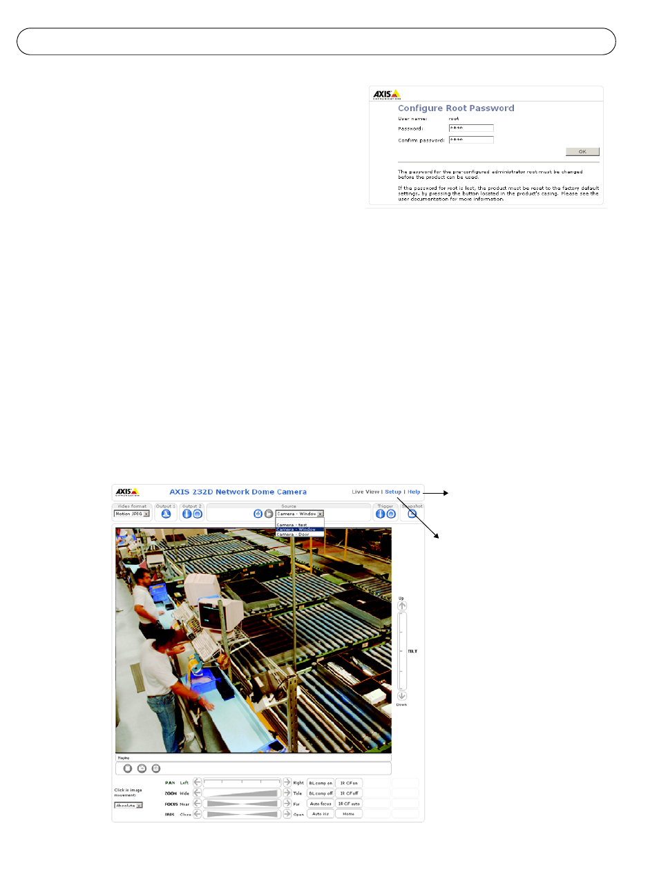 Impostazione della password | Axis Communications 232D User Manual | Page 52 / 55
