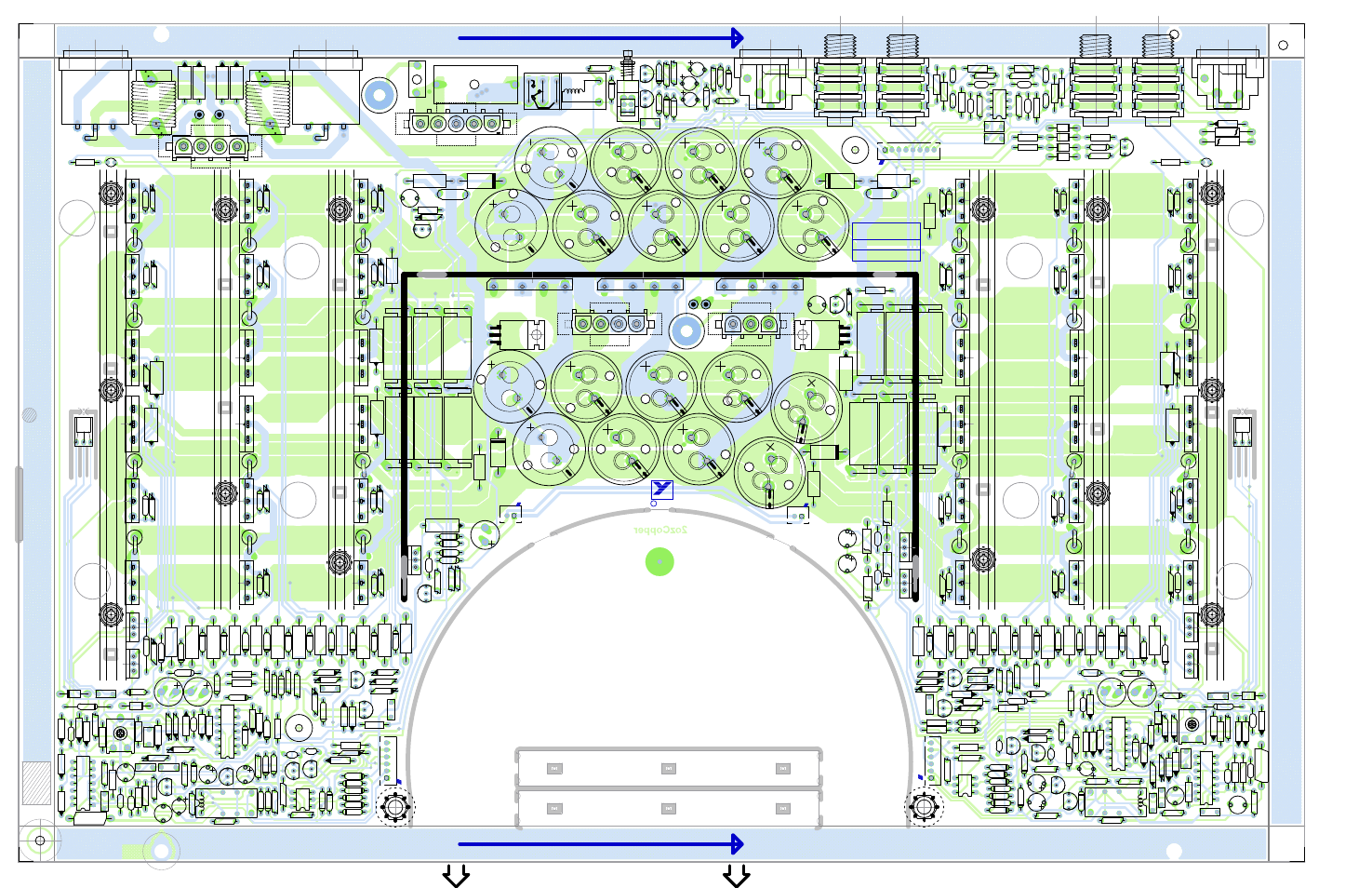 Layout-m1530-ap4k-pwramp 1/3, M1530, Into wave | Ap4k v04, 2ozcopper, Origin clinch insert origin, Loc bec, Speakers | Yorkville AP4K User Manual | Page 14 / 24