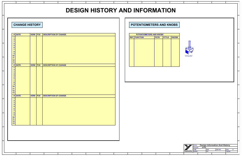 Schematic-m1575-ap4k-interface 4/5, Design history and information, Change history potentiometers and knobs | Design information and history | Yorkville AP4K User Manual | Page 20 / 24