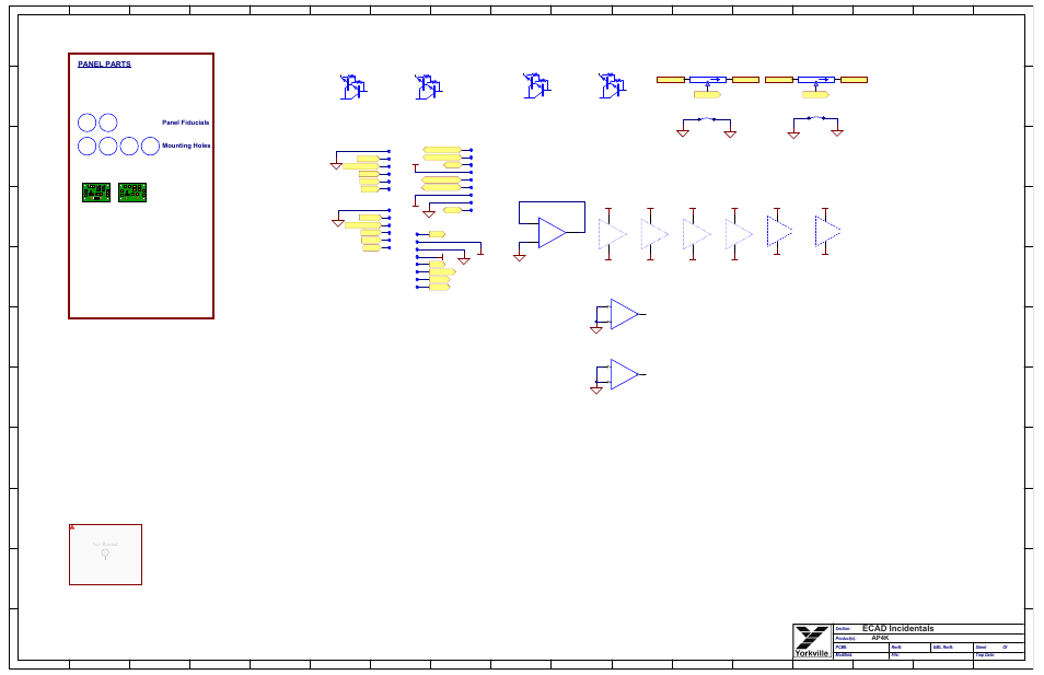 Schematic-m1575-ap4k-interface 5/5, Ecad incidentals, Panel parts | Ap4k, Panel fiducials, Mounting holes | Yorkville AP4K User Manual | Page 21 / 24