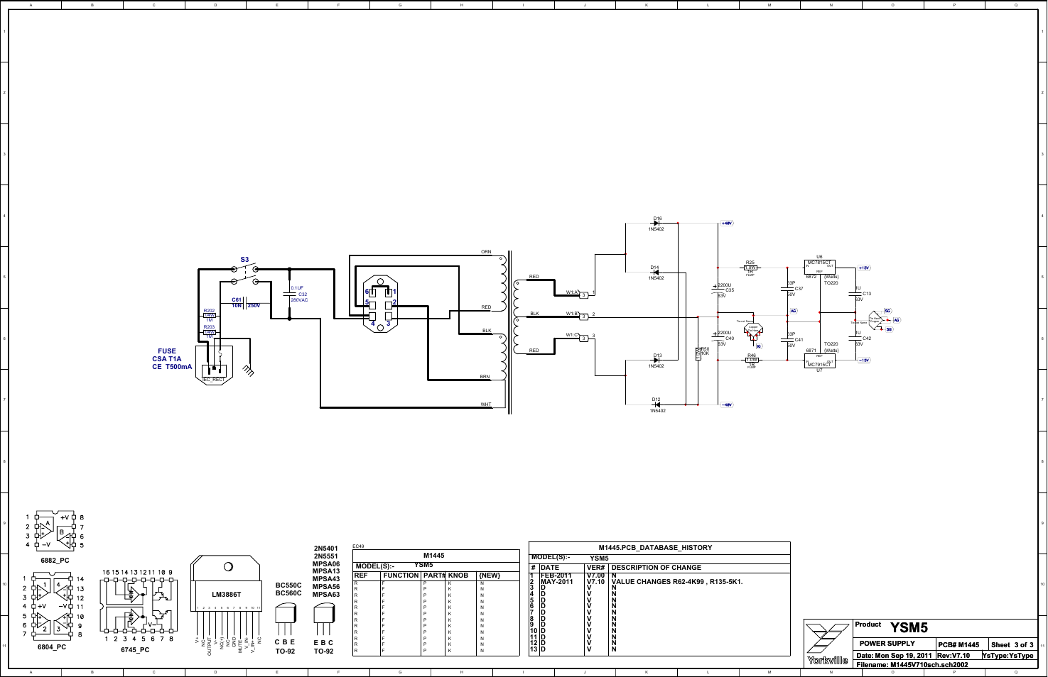 Schematic-m1445 2/2, Ysm5 | Yorkville YSM5 User Manual | Page 6 / 8