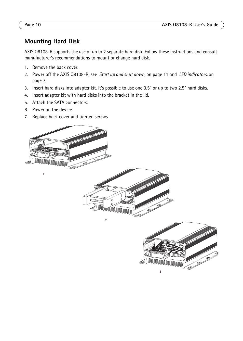 Mounting hard disk | Axis Communications Q8108-R User Manual | Page 10 / 18