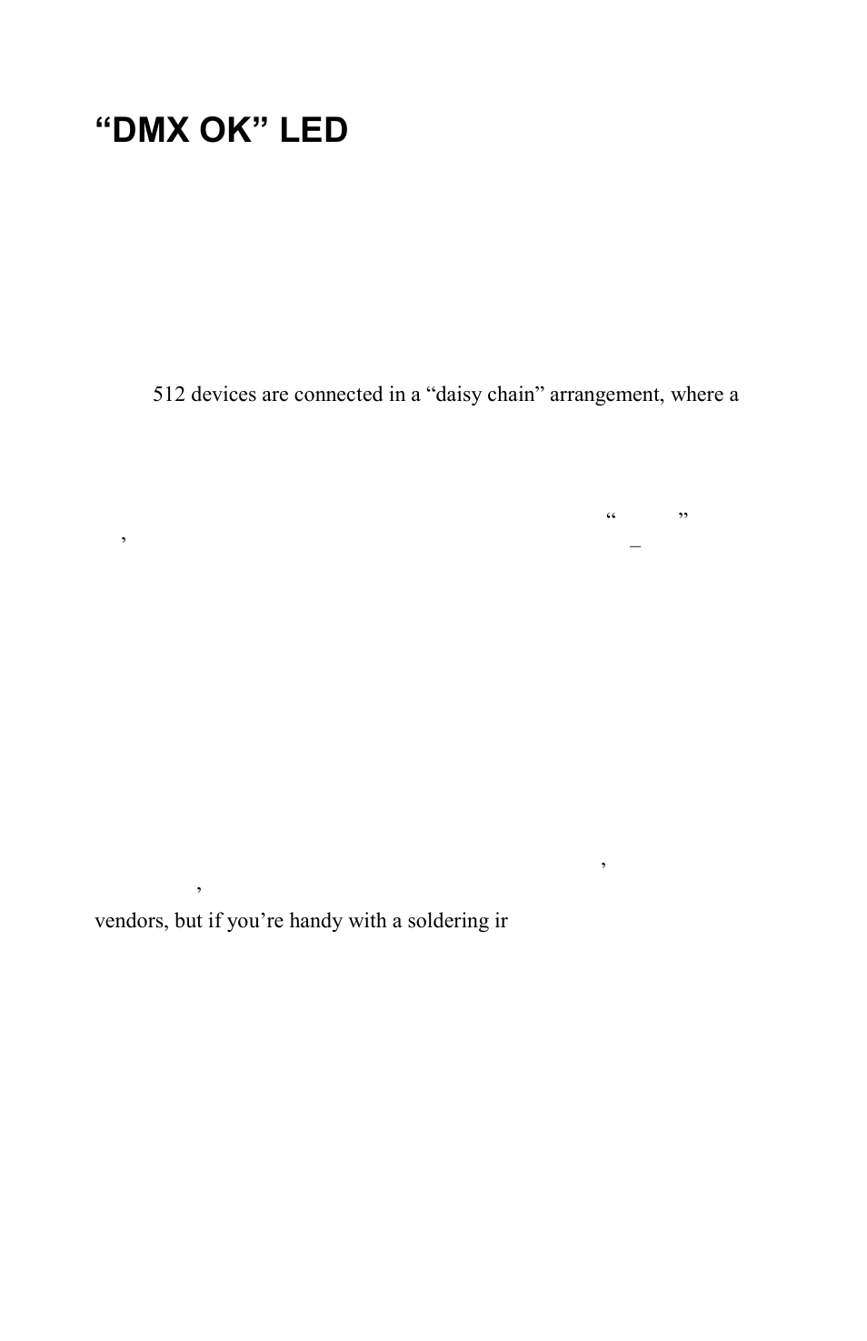 Dmx ok” led, Dmx in and dmx out connectors, The terminator | Yorkville LP-DMX3/5 User Manual | Page 8 / 15