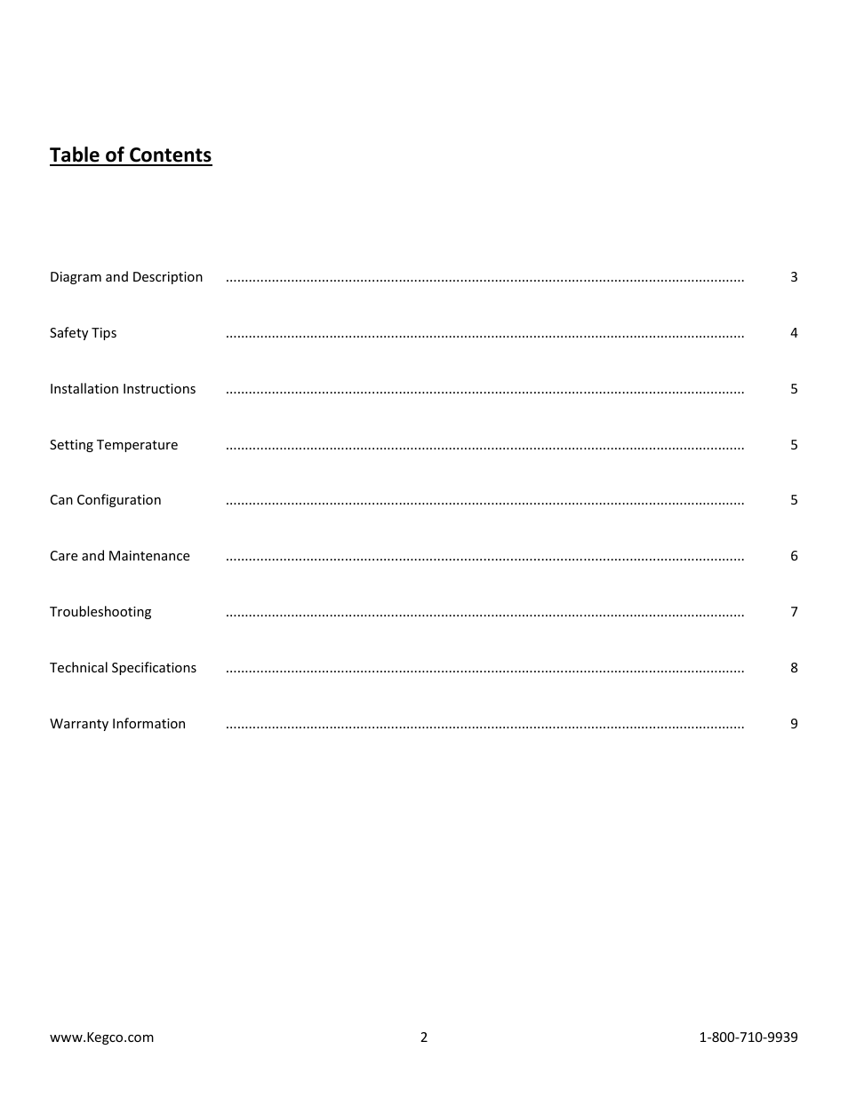 Kegco CBC-303-SSC User Manual | Page 2 / 9