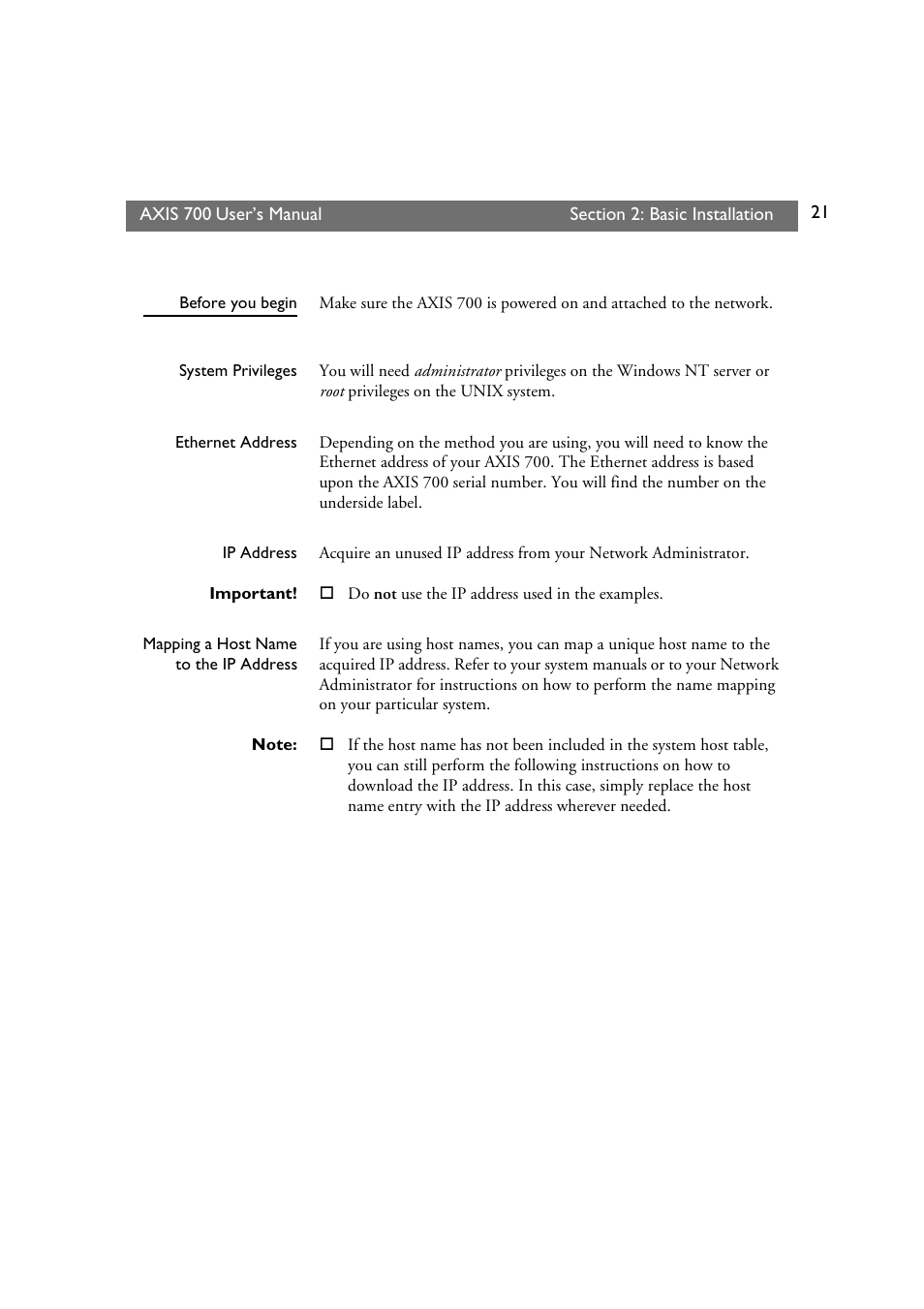 Axis Communications Axis Network Scan Server 700 User Manual | Page 22 / 104