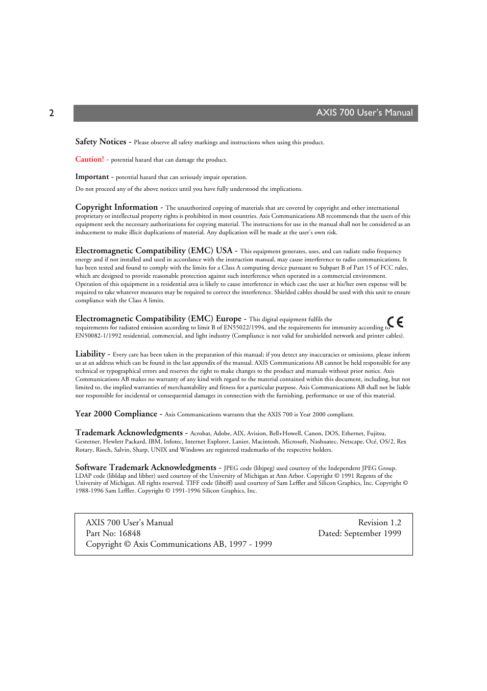 Axis 700 user’s manual | Axis Communications Axis Network Scan Server 700 User Manual | Page 3 / 104