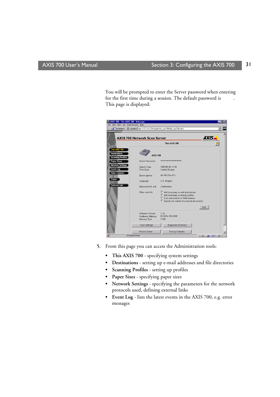 Axis Communications Axis Network Scan Server 700 User Manual | Page 32 / 104