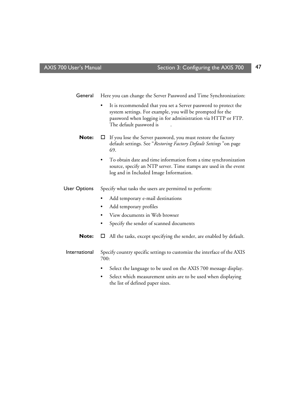 Axis Communications Axis Network Scan Server 700 User Manual | Page 48 / 104