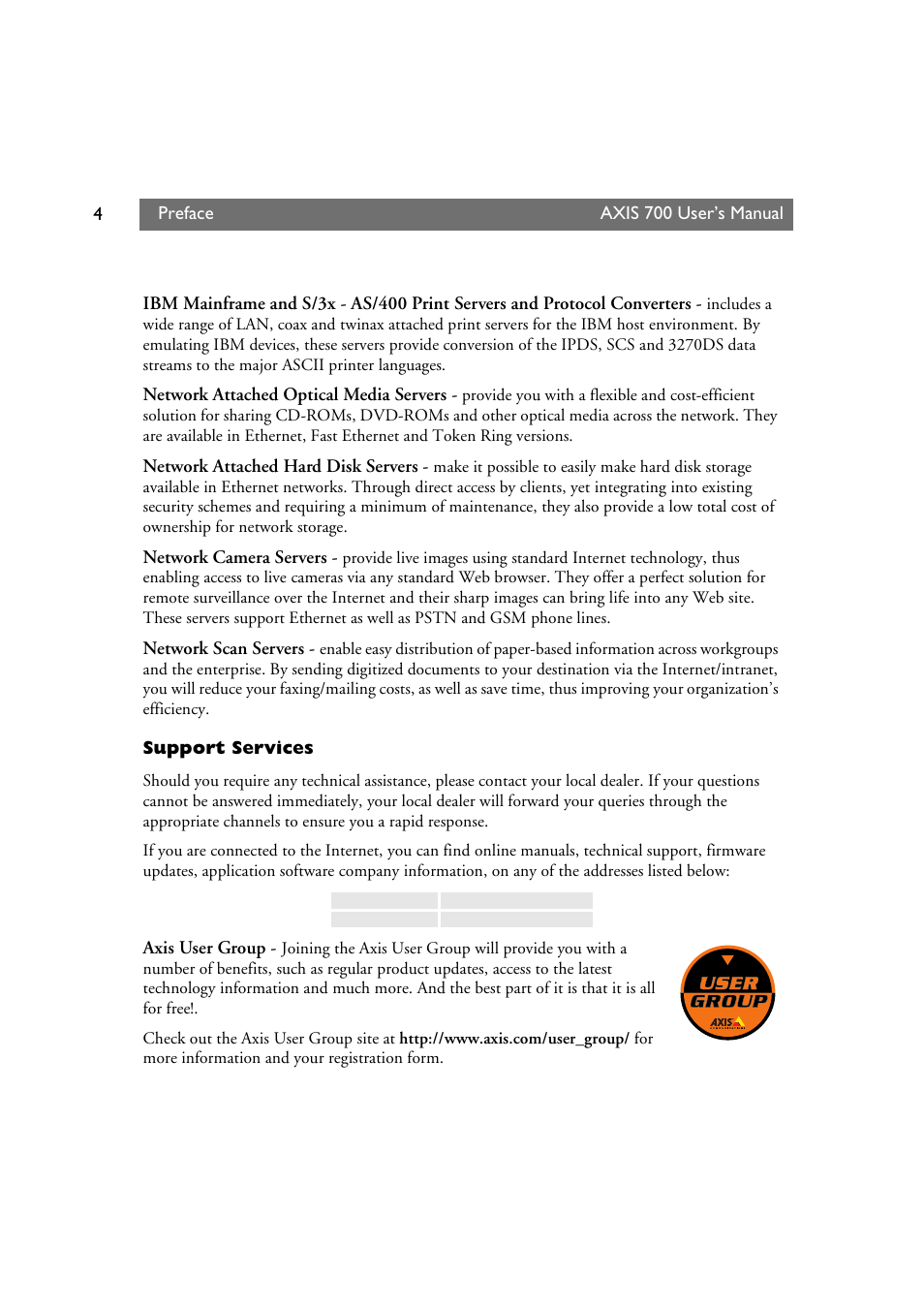 Axis Communications Axis Network Scan Server 700 User Manual | Page 5 / 104