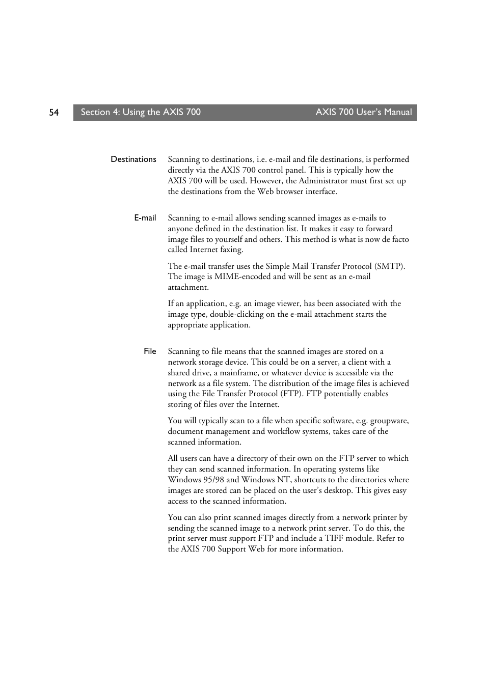 Axis Communications Axis Network Scan Server 700 User Manual | Page 55 / 104