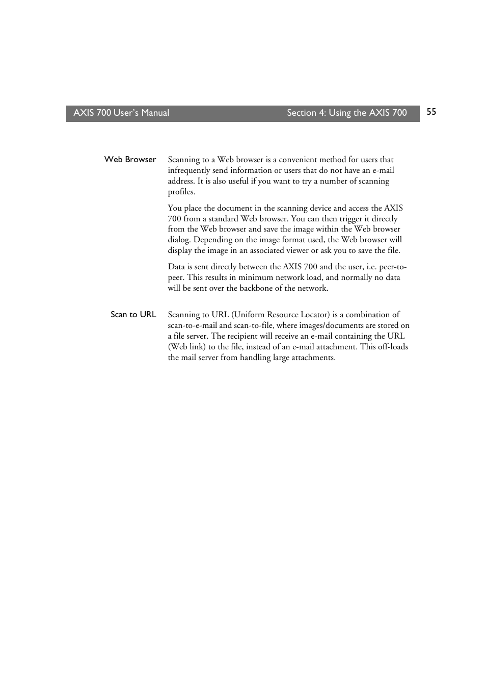 Axis Communications Axis Network Scan Server 700 User Manual | Page 56 / 104