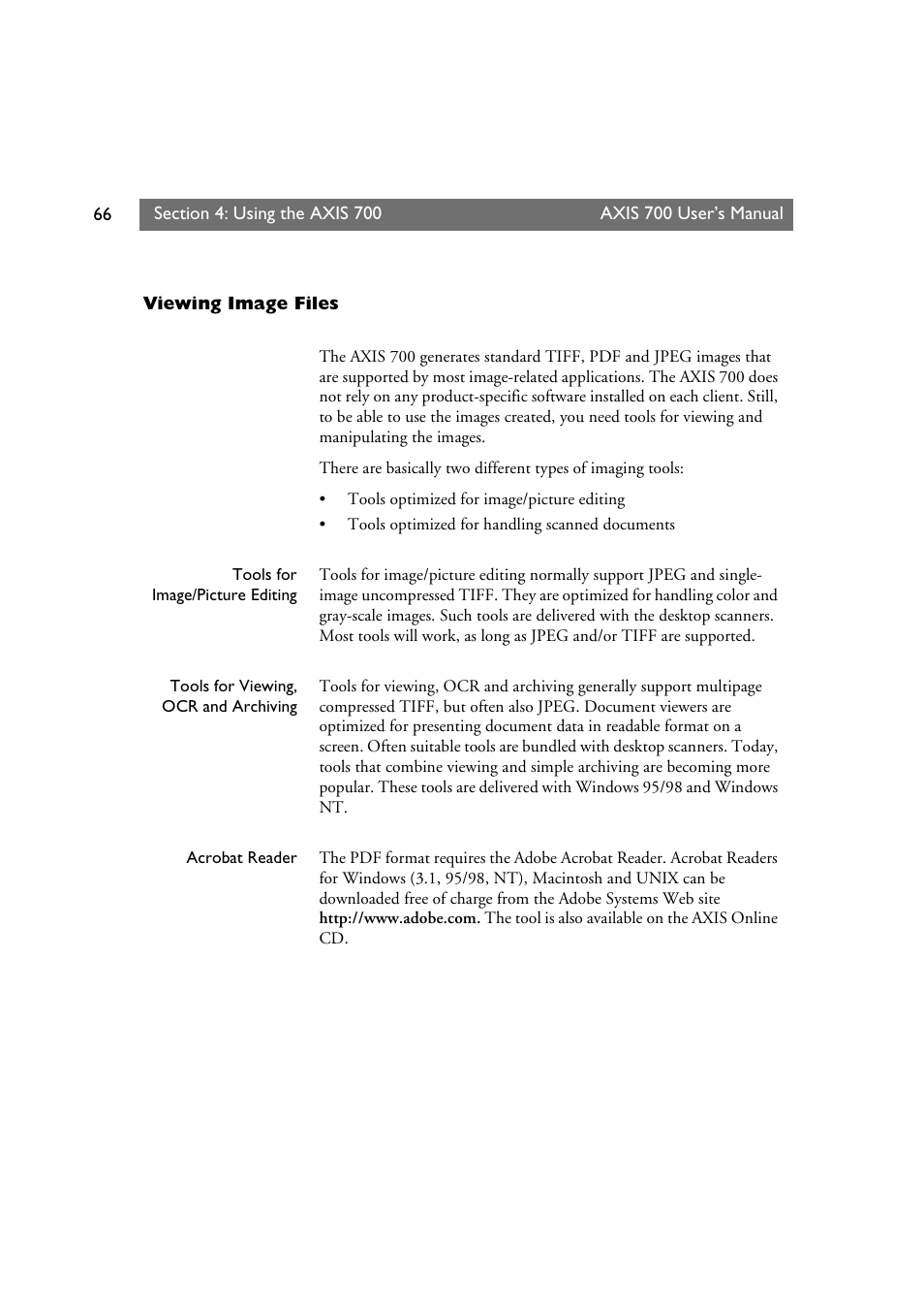 Viewing image files | Axis Communications Axis Network Scan Server 700 User Manual | Page 67 / 104