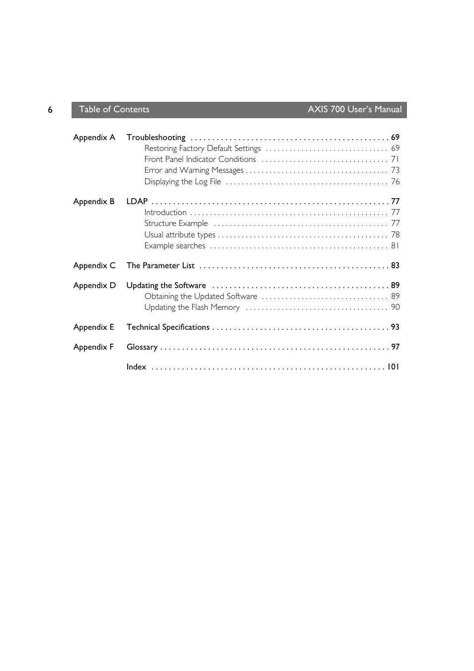 Axis Communications Axis Network Scan Server 700 User Manual | Page 7 / 104