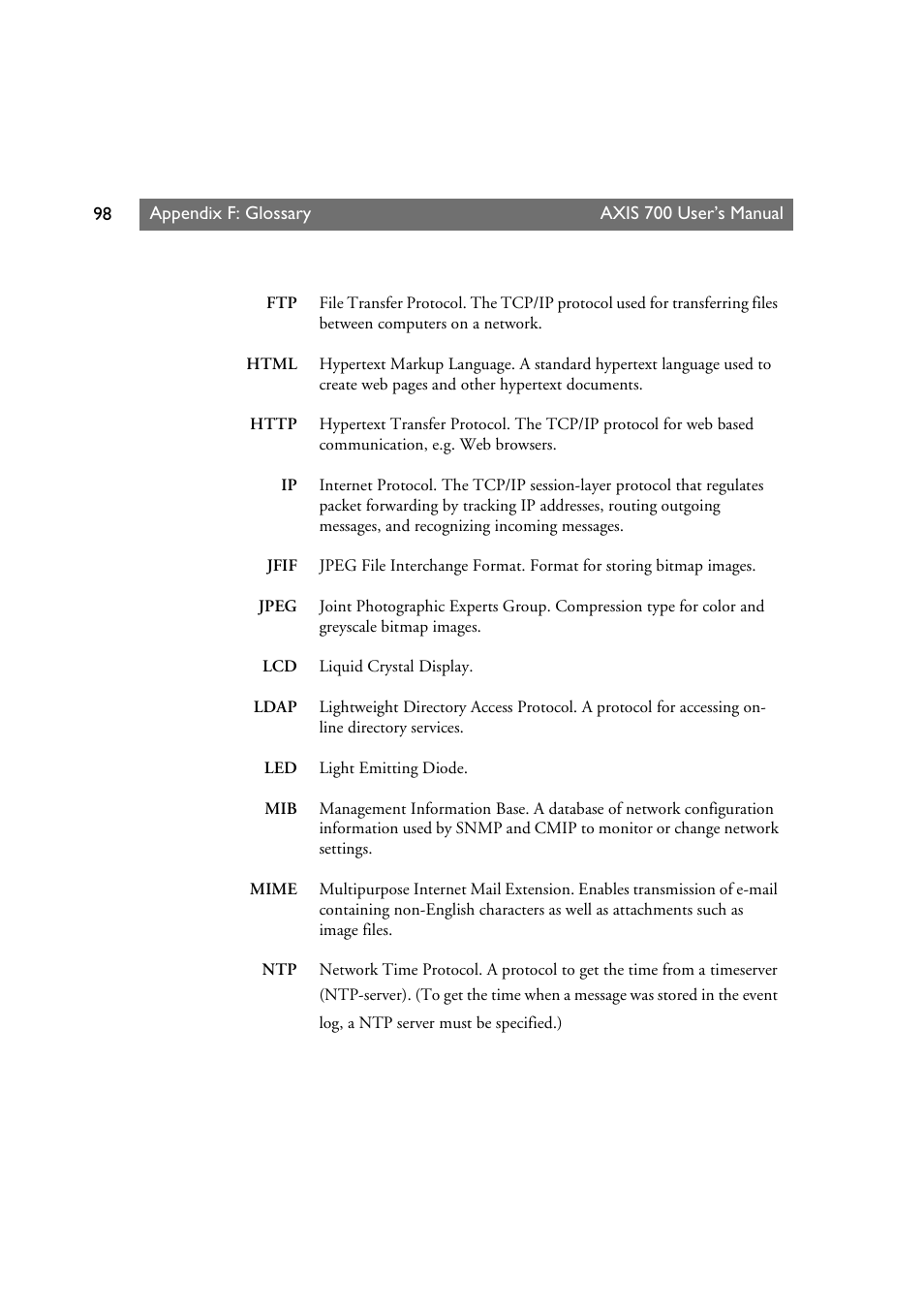 Axis Communications Axis Network Scan Server 700 User Manual | Page 99 / 104