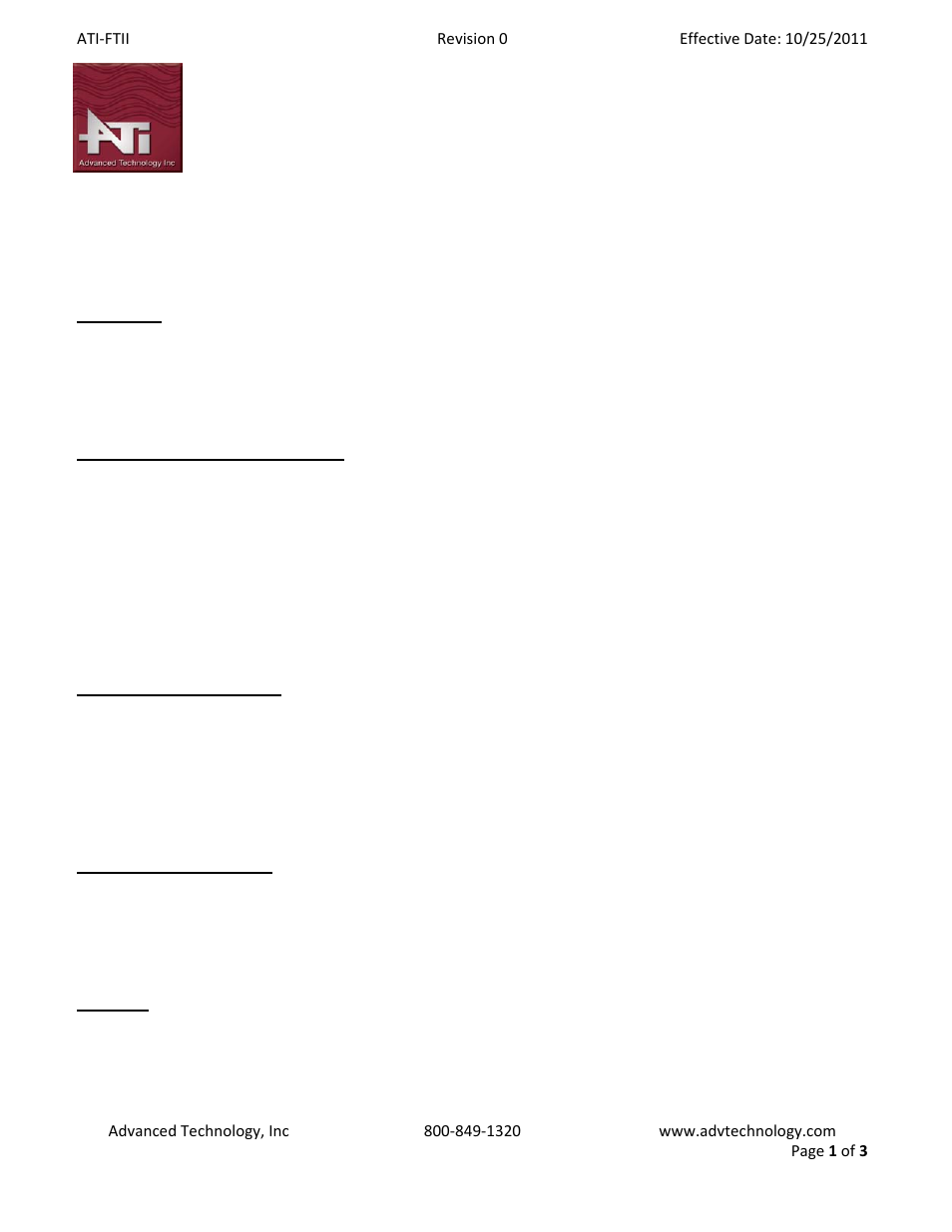 Advanced Technology FusionTech Alum User Manual | 3 pages