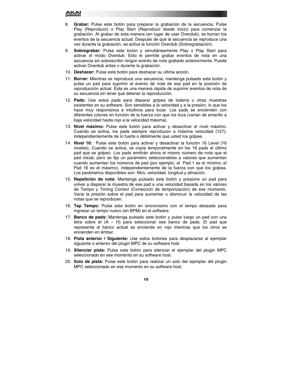 Akai MPC Element User Manual | Page 10 / 24