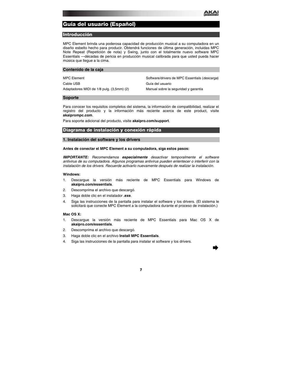 Akai MPC Element User Manual | Page 7 / 24