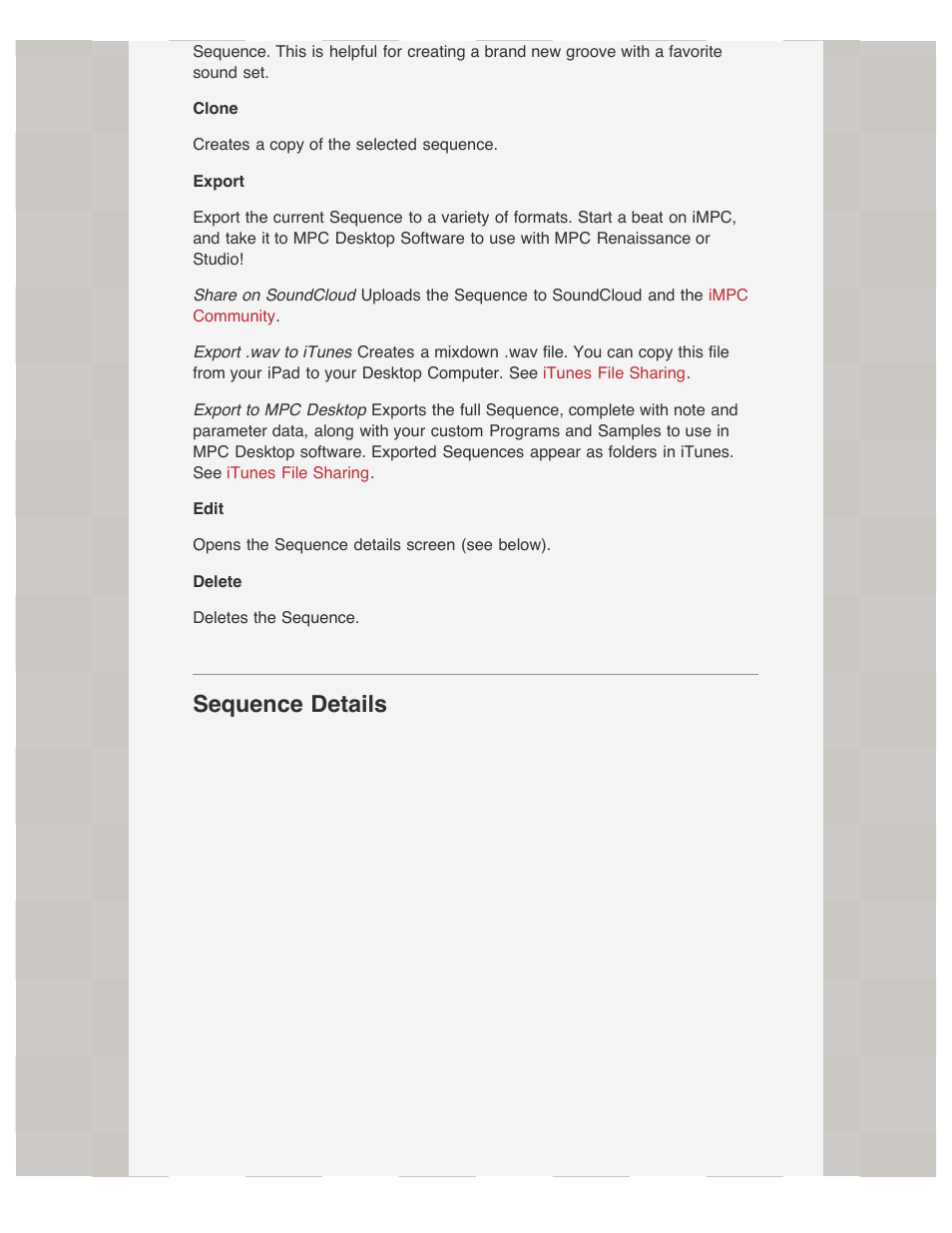 Sequence details | Akai iMPC User Manual | Page 16 / 30