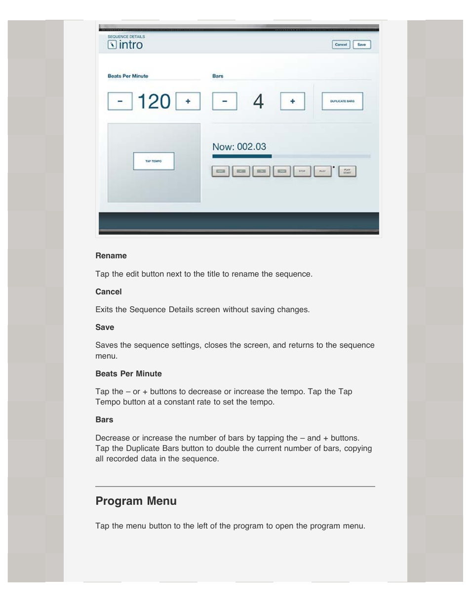 Program menu | Akai iMPC User Manual | Page 17 / 30