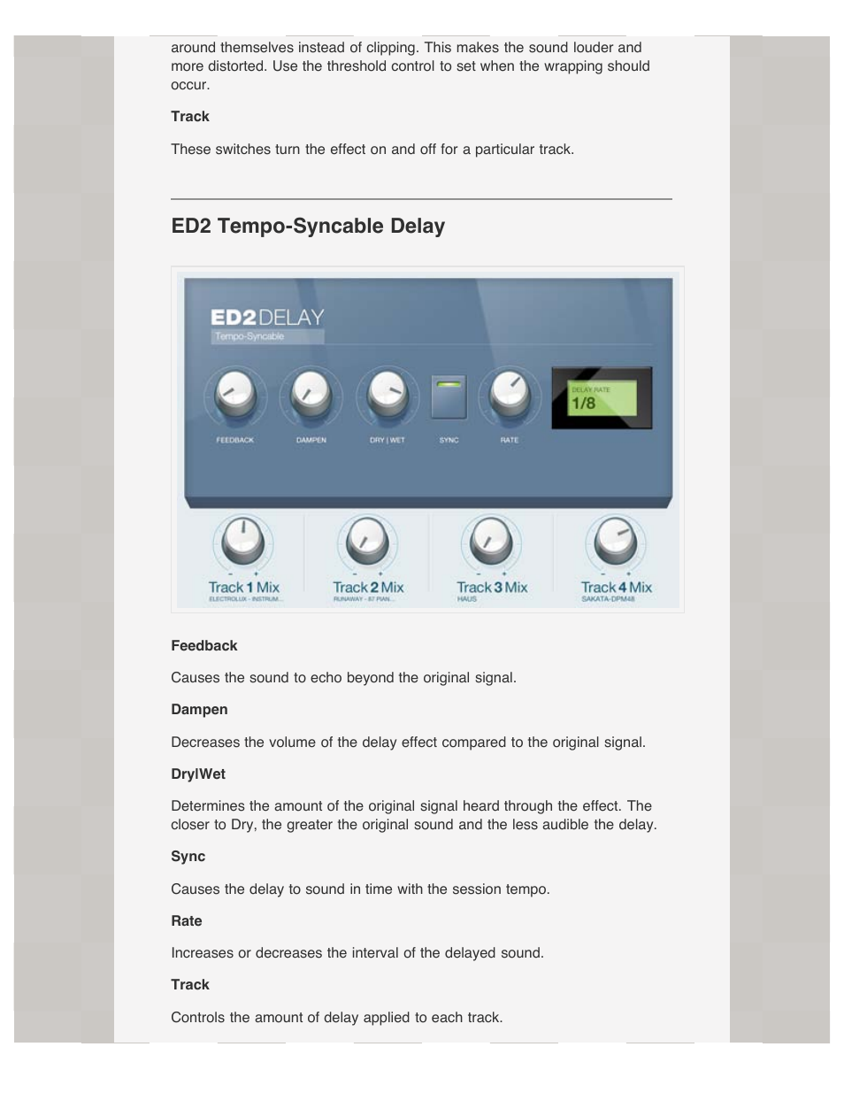 Ed2 tempo-syncable delay | Akai iMPC User Manual | Page 22 / 30