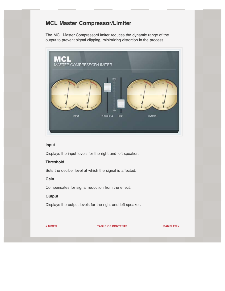 Mcl master compressor/limiter | Akai iMPC User Manual | Page 23 / 30